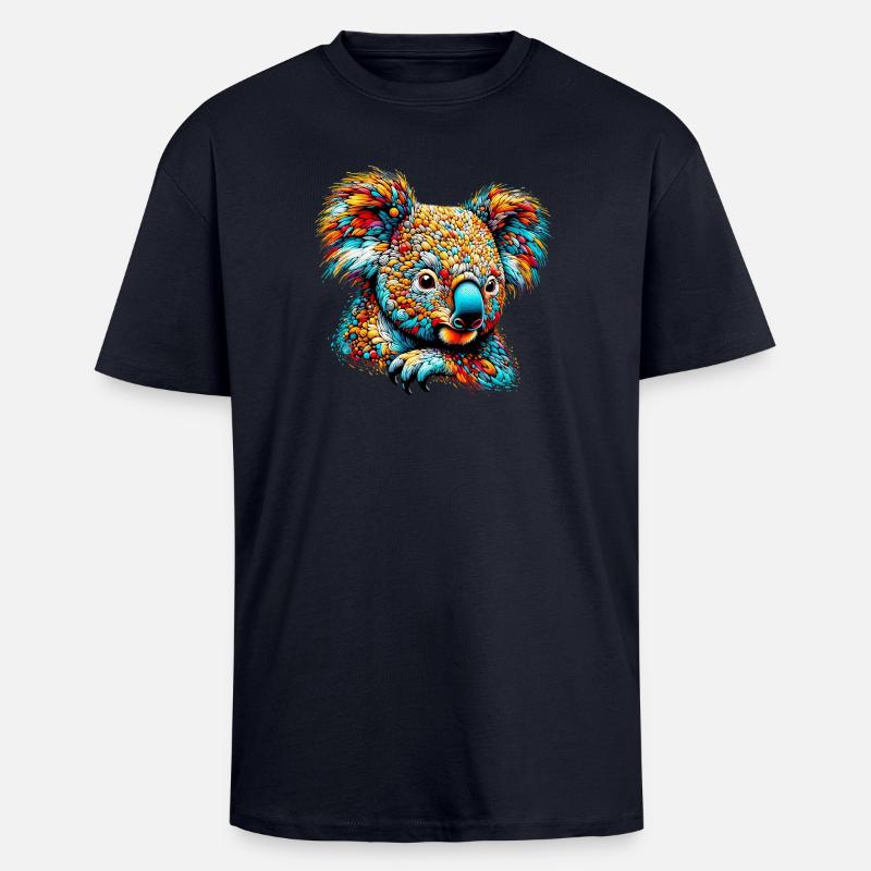 Koala - T-shirt unisexe oversize épais - bleu marine