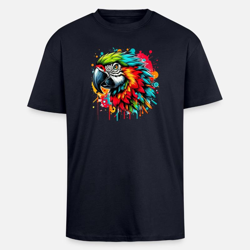 Papagei - Oversized Heavyweight Unisex T-Shirt - French Navy