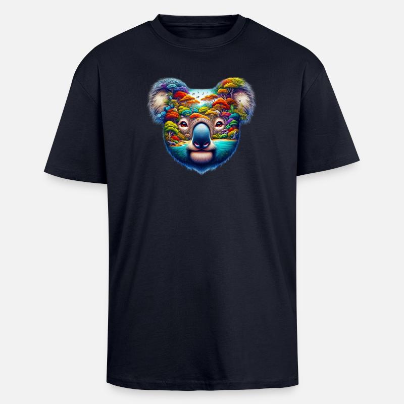 Koala - T-shirt unisexe oversize épais - bleu marine