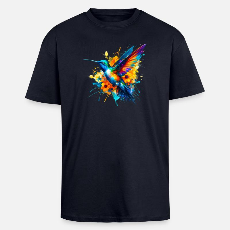 Colibri - T-shirt unisexe oversize épais - bleu marine