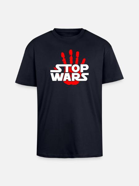 Stop Wars - Unisex Oversized Heavyweight T-shirt - french navy