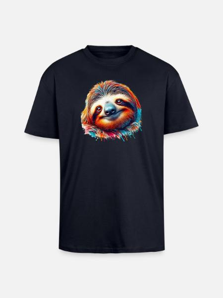 Sloth - Unisex Oversized Heavyweight T-shirt - french navy