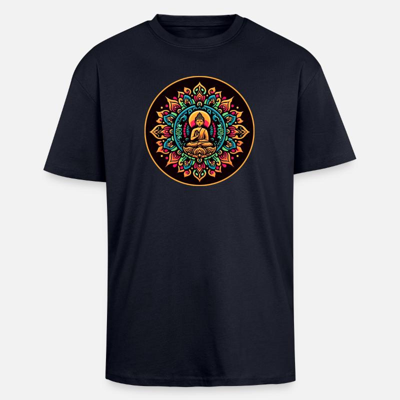 Summer Buddha - Oversized Heavyweight Unisex T-Shirt - French Navy
