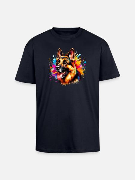 German Shepherd Dog - Unisex Oversized Heavyweight T-shirt - french navy