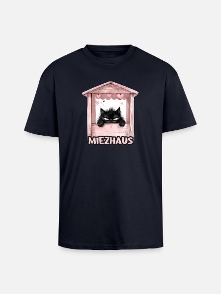 Annoyed cat in her kitty funny funny - Unisex Oversized Heavyweight T-shirt - french navy