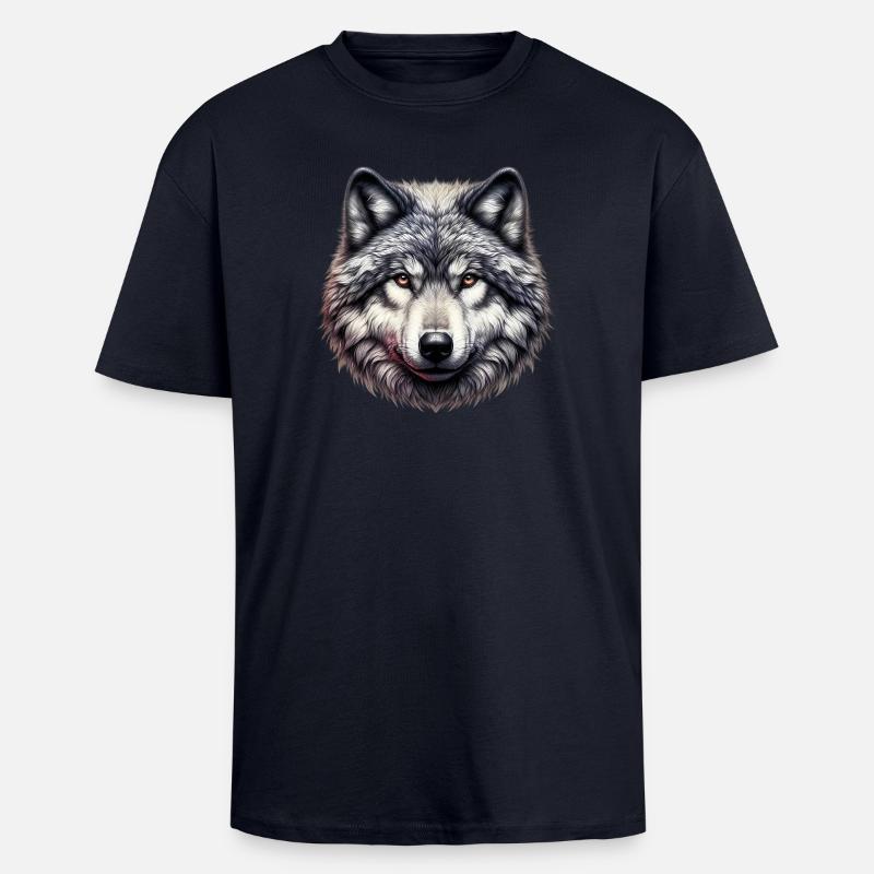 Wolf - Unisex Oversized Heavyweight T-shirt - french navy