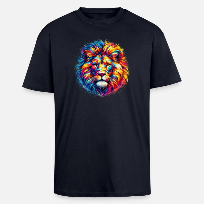 Löwe - Oversized Heavyweight Unisex T-Shirt - French Navy