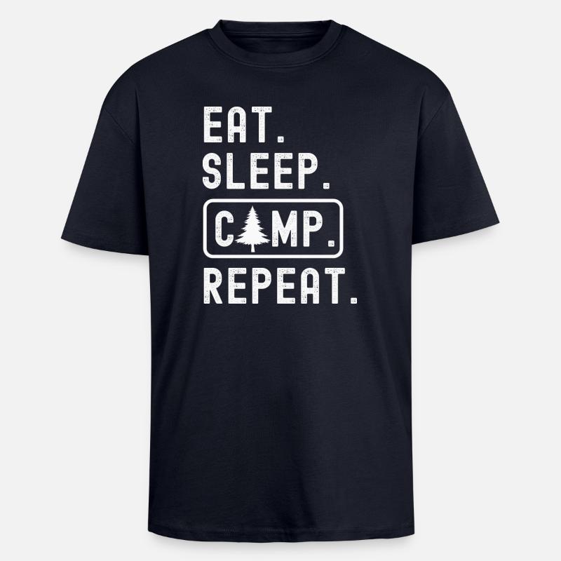 Campen Camping - Oversized Heavyweight Unisex T-Shirt - French Navy