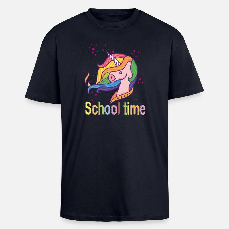 School Time, Einschulung - Oversized Heavyweight Unisex T-Shirt - French Navy