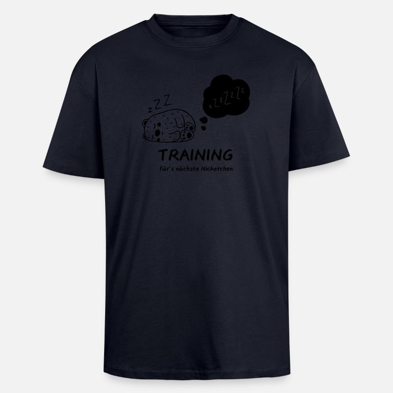 Training fürs Nickerchen - Oversized Heavyweight Unisex T-Shirt - French Navy