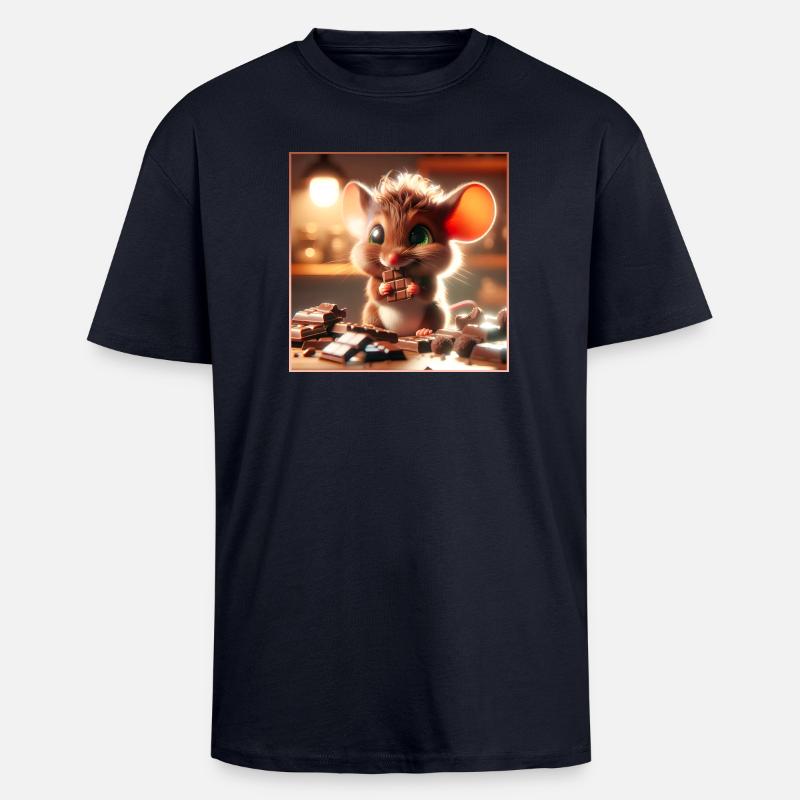 Kleines Schokoladen Mäuschen - Oversized Heavyweight Unisex T-Shirt - French Navy