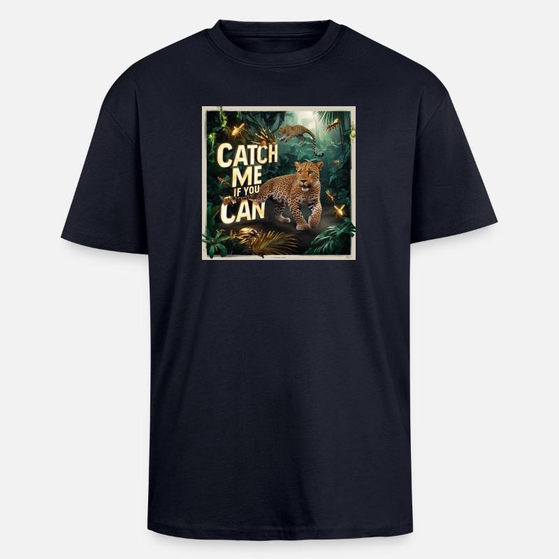 Dschungel Leopard Sprung - Oversized Heavyweight Unisex T-Shirt - French Navy