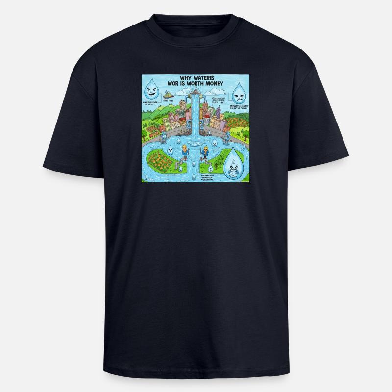 JensJensen - Oversized Heavyweight Unisex T-Shirt - French Navy