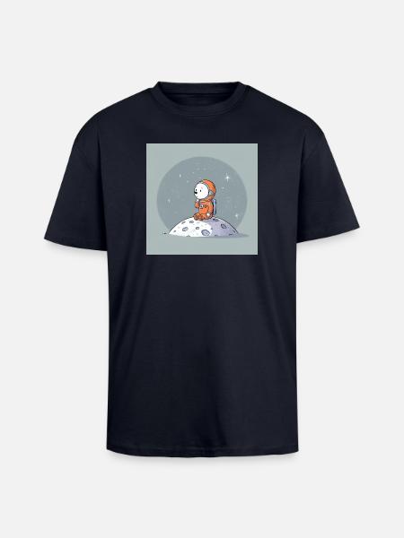 Space snobbish astronaut illustration - Unisex Oversized Heavyweight T-shirt - french navy
