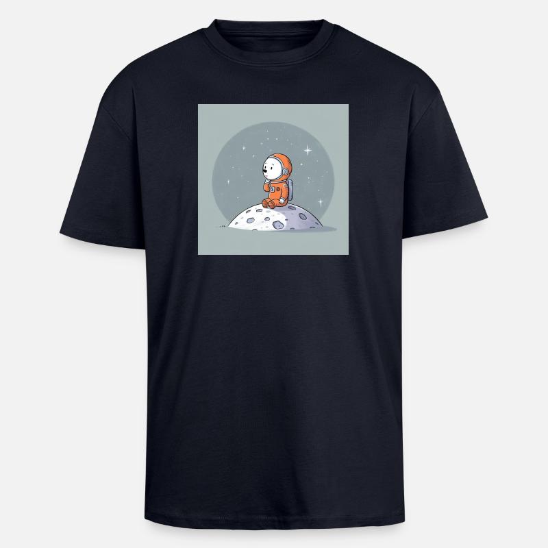 Illustration d’astronaute snob de l’espace - T-shirt unisexe oversize épais - bleu marine