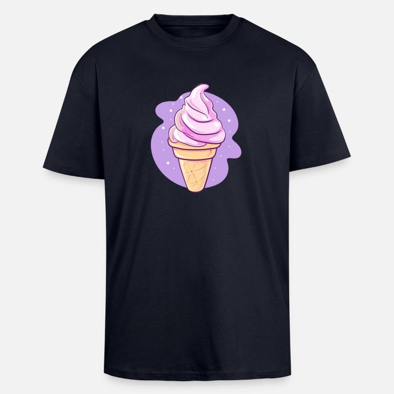 Pinkes Softeis - Oversized Heavyweight Unisex T-Shirt - French Navy