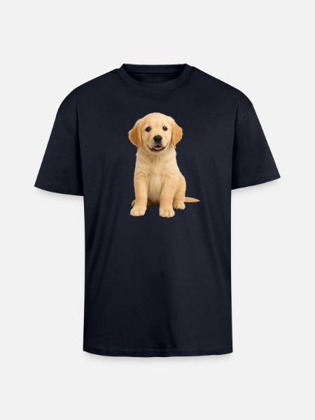 Het gouden puppy van de Retriever - Unisex oversized T-shirt van zware kwaliteit - navy