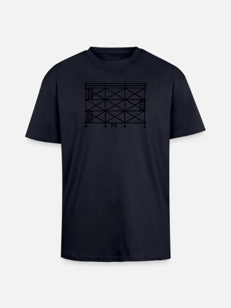 Scaffolding silhouette, construction scaffolding - Unisex Oversized Heavyweight T-shirt - french navy