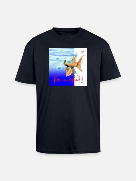 fais un effort - Oversized Heavyweight Unisex T-Shirt - French Navy