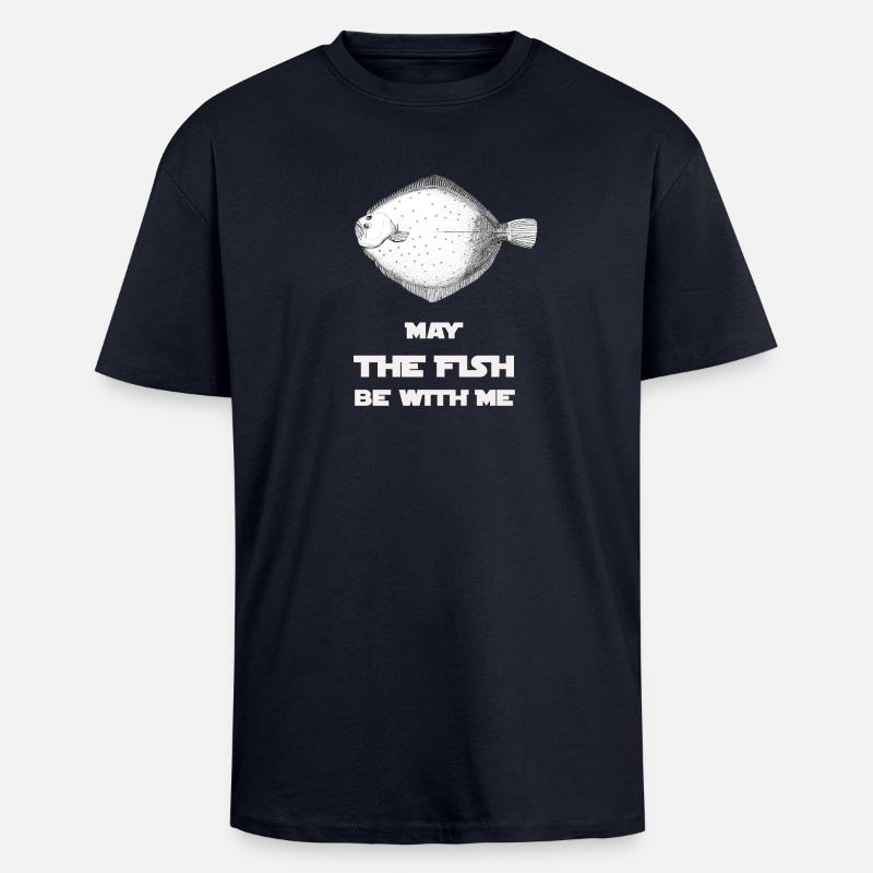 MayThe Fish Be With Me - Unisex Oversized Heavyweight T-shirt - french navy