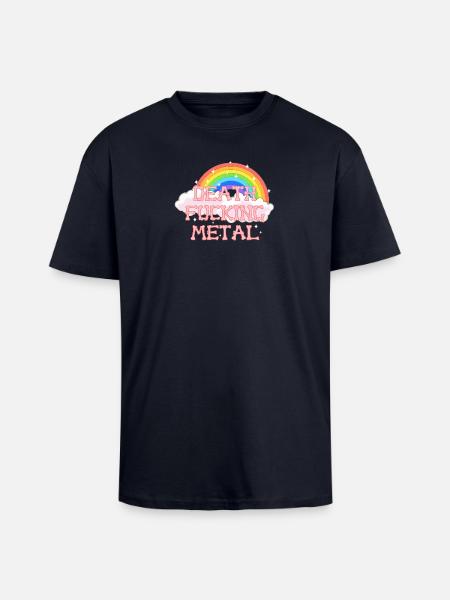 Death Fucking Metal - Oversized Heavyweight Unisex T-Shirt - French Navy