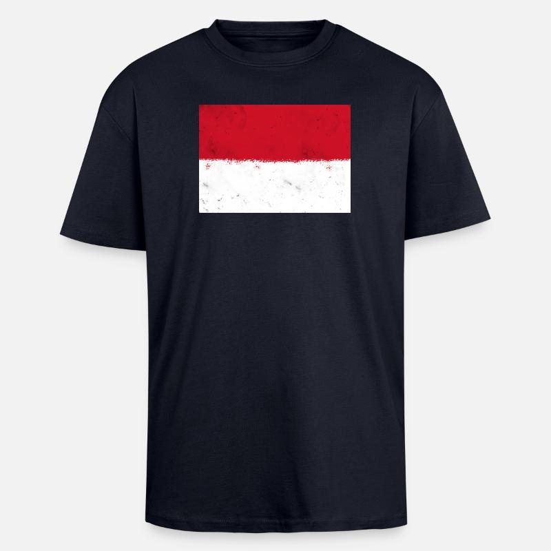 Drapeau de Monaco - T-shirt unisexe oversize épais - bleu marine