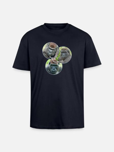 Gorillas Make Me Smile - Unisex Oversized Heavyweight T-shirt - french navy