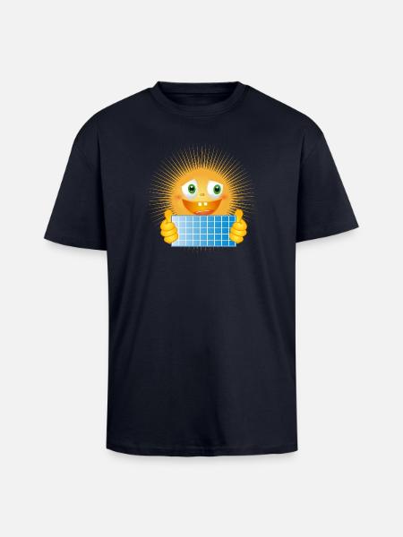 Bright sun with solar panel - Unisex Oversized Heavyweight T-shirt - french navy
