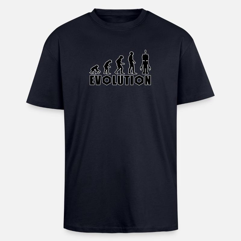 Evolution von Mensch zu Android - Oversized Heavyweight Unisex T-Shirt - French Navy