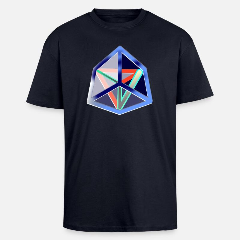 Geometrischer Move (Icy Cube) - Oversized Heavyweight Unisex T-Shirt - French Navy