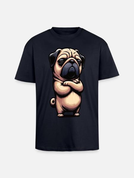 Mops Möpse Mopsbesitzer Mopsliebhaber Mopshalter - Oversized Heavyweight Unisex T-Shirt - French Navy