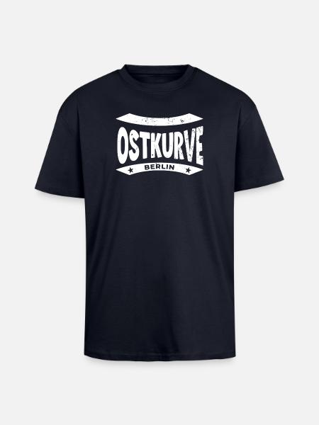 Berlin Stadium Ostkurve, Mug, Bag, Socks - Unisex Oversized Heavyweight T-shirt - french navy