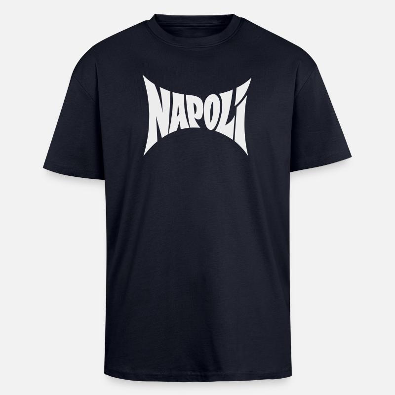 Napoli Typografie Design - Oversized Heavyweight Unisex T-Shirt - French Navy