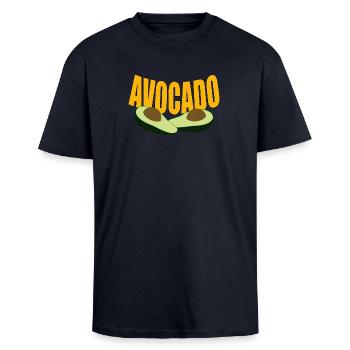 Avocado - Unisex Oversized Heavyweight T-shirt - french navy - Front - Alina (178cm) & Michal (187cm)