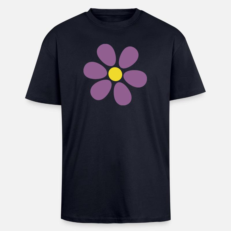 violette Blume Blume violett Blüte  - Oversized Heavyweight Unisex T-Shirt - French Navy