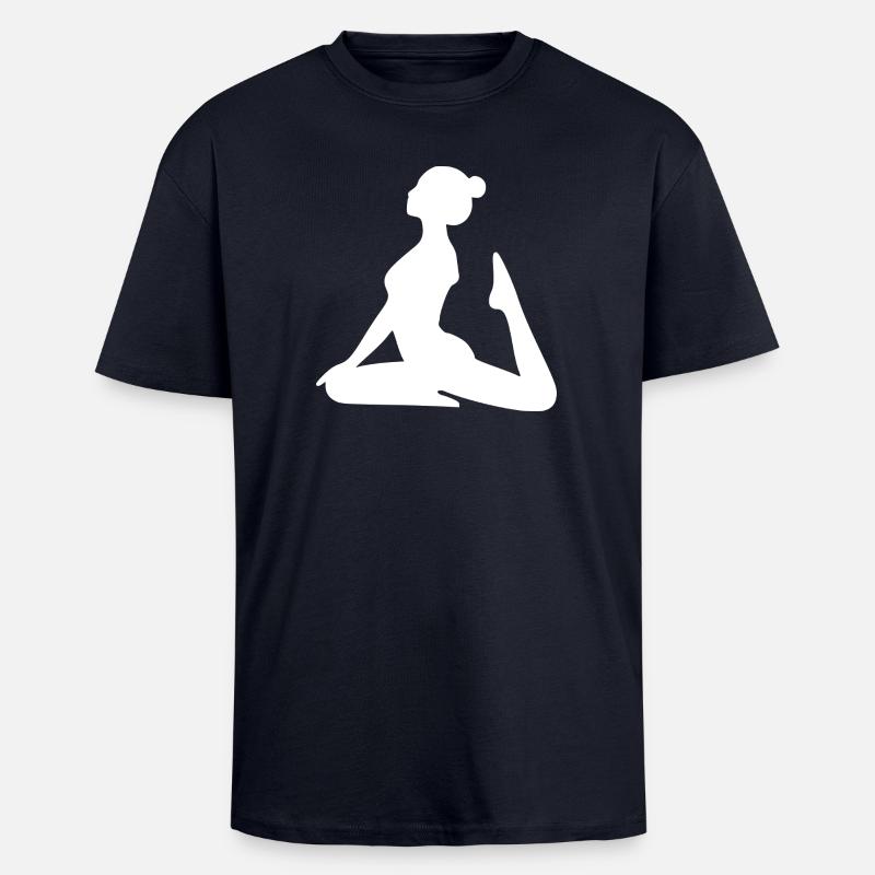 Yoga Forms Silhouettes White - Unisex Oversized Heavyweight T-shirt - french navy