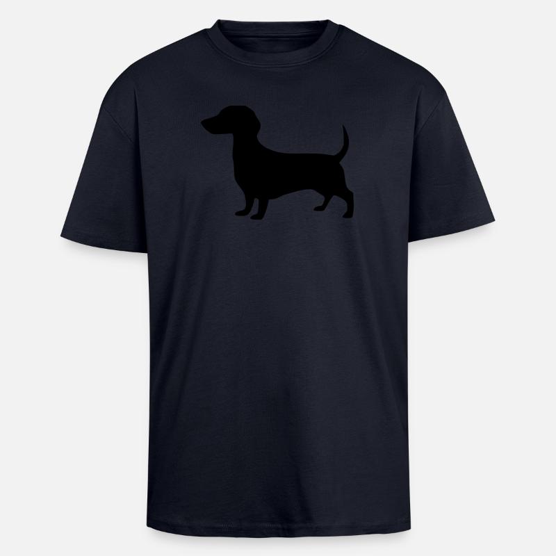 Dachshund Chien Cadeau Amant du teckel - T-shirt unisexe oversize épais - bleu marine