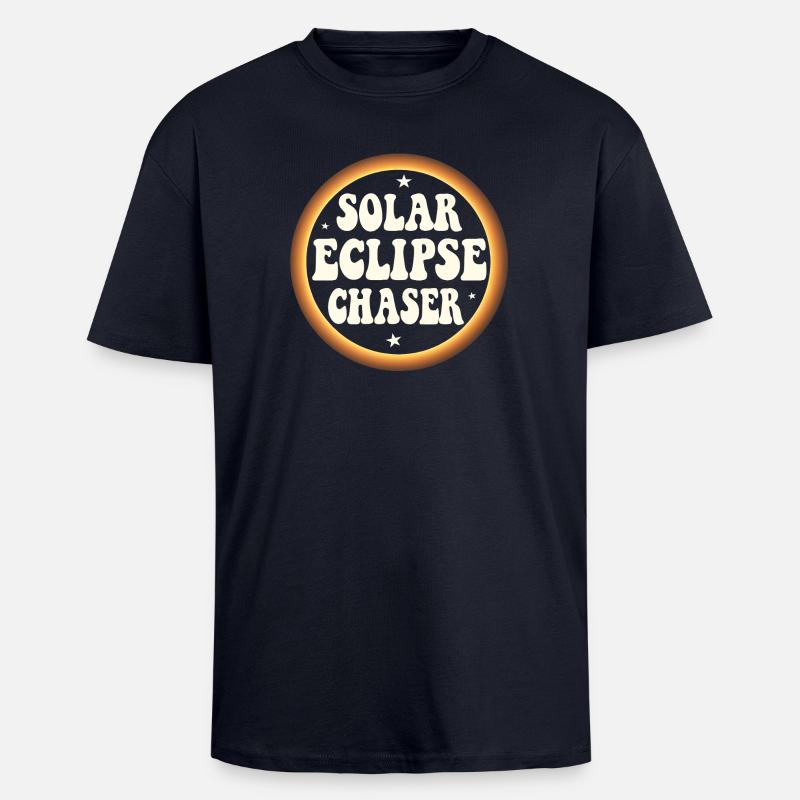 Solar eclipse chaser - Oversized Heavyweight Unisex T-Shirt - French Navy