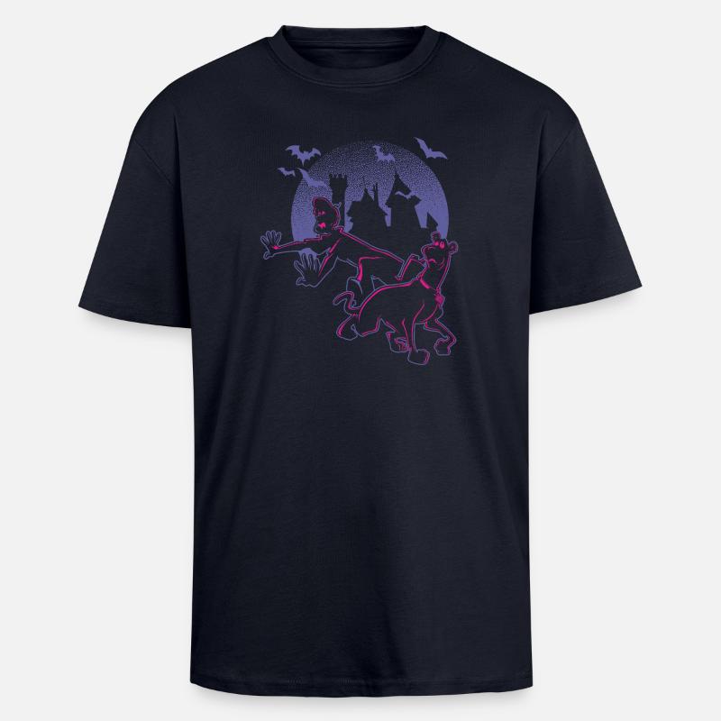 Scooby-Doo mysteeri-Halloween Scoobyn ja Shaggyn kanssa - Paksu unisex oversize t-paita - laivastonsininen