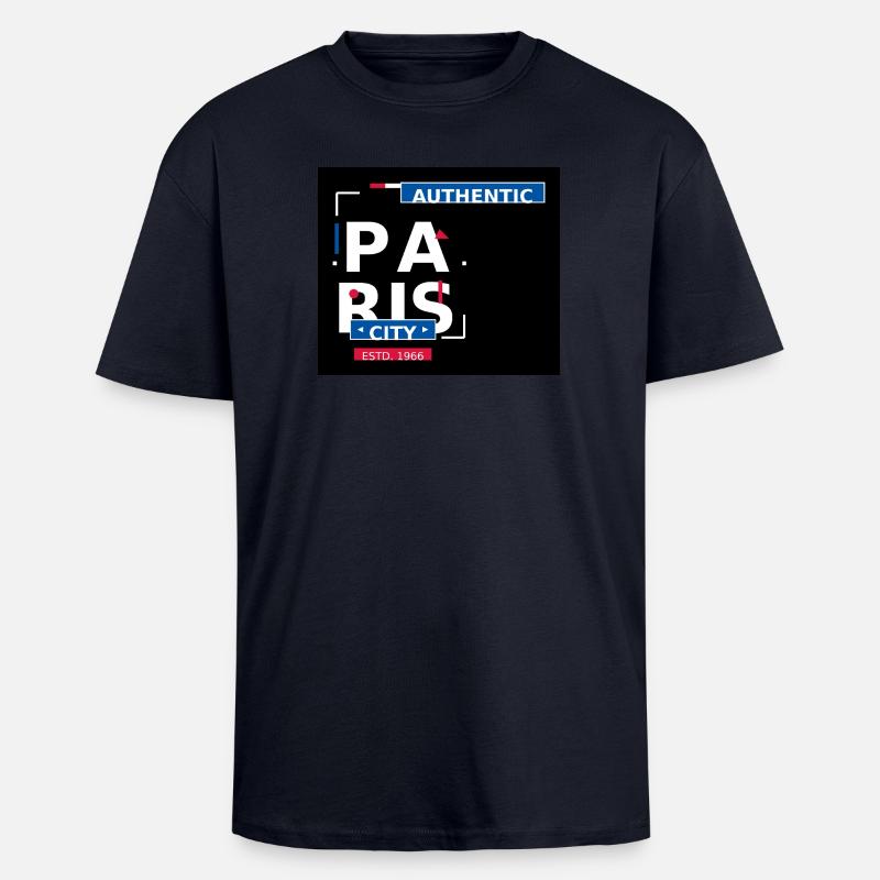 Authentic Paris City 1966 - Unisex Oversized Heavyweight T-shirt - french navy