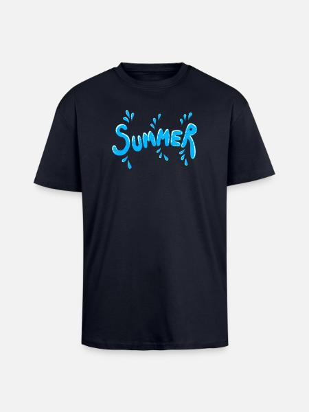 Splish Splash - Oversized Heavyweight Unisex T-Shirt - French Navy