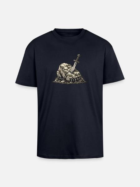 Germanic Sword Stone - Unisex Oversized Heavyweight T-shirt - french navy