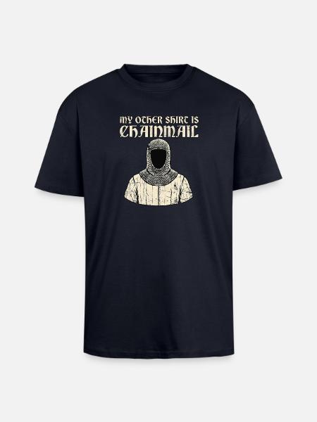 Medieval Knight Armor - Unisex Oversized Heavyweight T-shirt - french navy