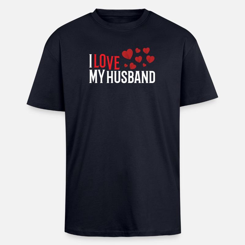 Ich liebe meinen Ehemann - Oversized Heavyweight Unisex T-Shirt - French Navy