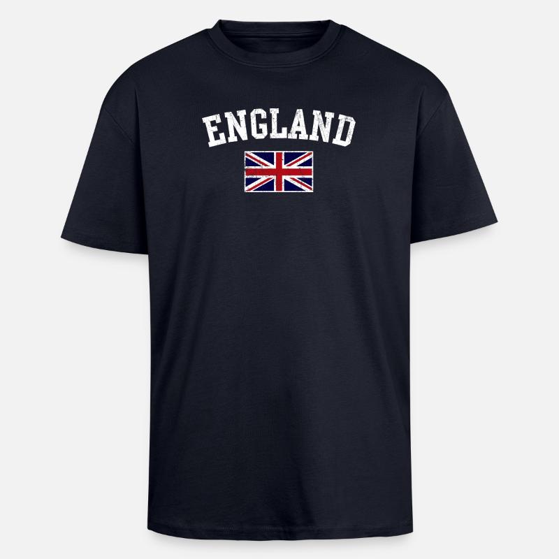 England Crest Union Jack - Unisex Oversized Heavyweight T-shirt - french navy