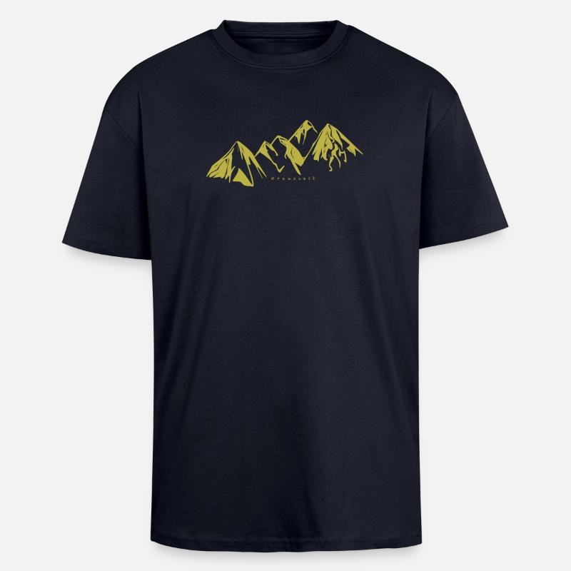Berge - Oversized Heavyweight Unisex T-Shirt - French Navy