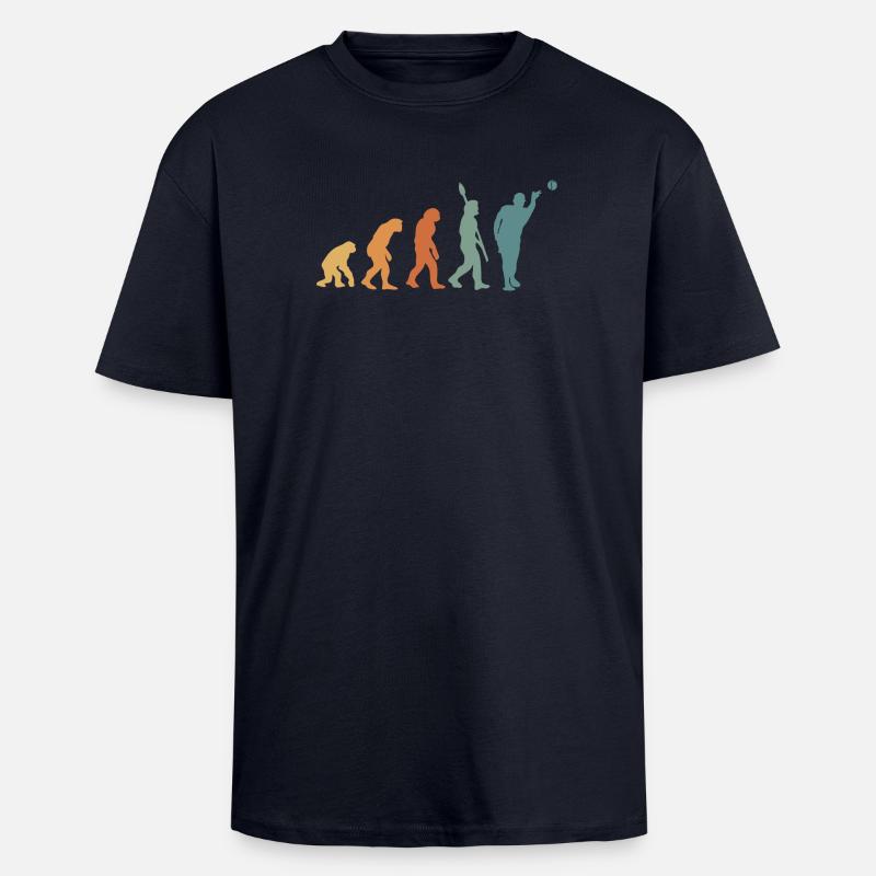 Pétanque Evolution Retro - Oversized Heavyweight Unisex T-Shirt - French Navy