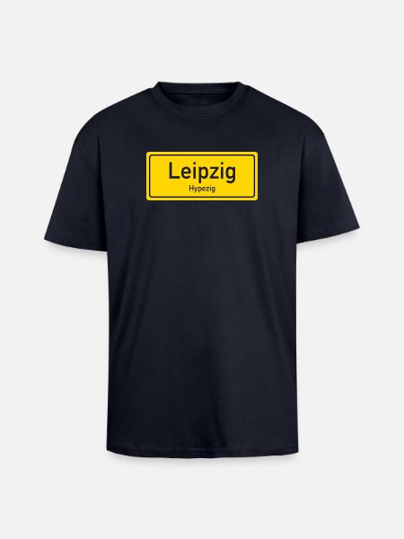 Leipzig place name germany - Unisex Oversized Heavyweight T-shirt - french navy