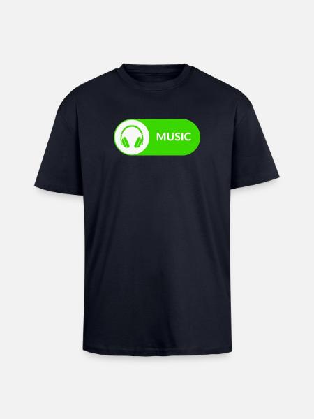 Music-Button - Oversized Heavyweight Unisex T-Shirt - French Navy