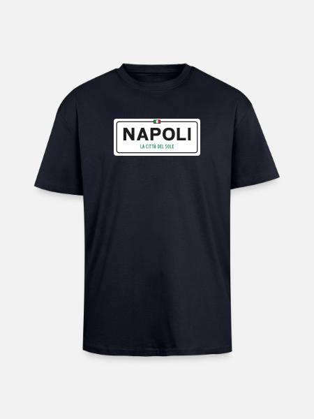 Napoli place name sign - Unisex Oversized Heavyweight T-shirt - french navy